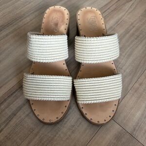 Franco Sarto Women's Ivory Heeled Sandals